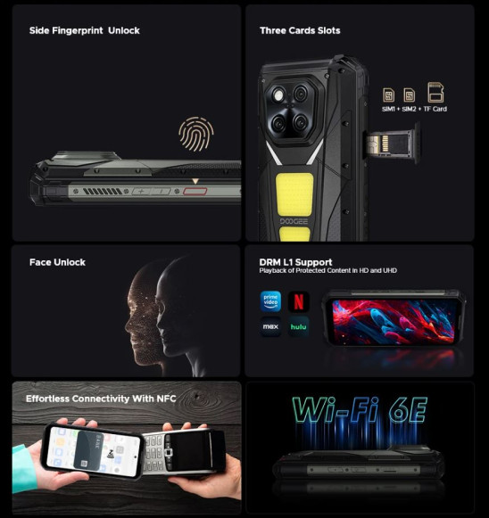 Смартфон Doogee V Max Play Projector 16/512Gb Armor Black